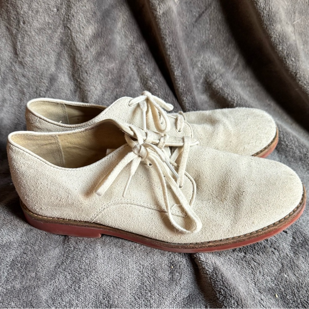 Polo by Ralph Lauren Cream Suede Kids Dress Shoes